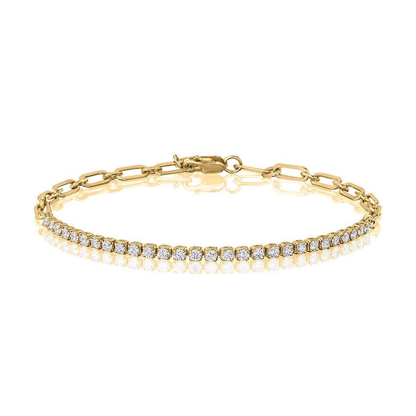 A. Jaffe 14K Yellow Gold 0.70cttw. Diamond Tennis Chain Bracelet