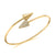 A. Jaffe 14K Yellow Gold 0.59cttw. Diamond Arrow & Quilted Arrow Flexible Cuff Bangle Bracelet