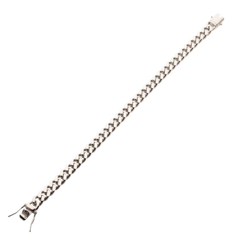 8mm Stainless Steel Miami Cuban Chain 8" Bracelet BR15011-0880