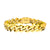 10mm 18K Gold Plated Stainless Steel Diamond Prong Cuban Chain 9" Bracelet BR579GP-9