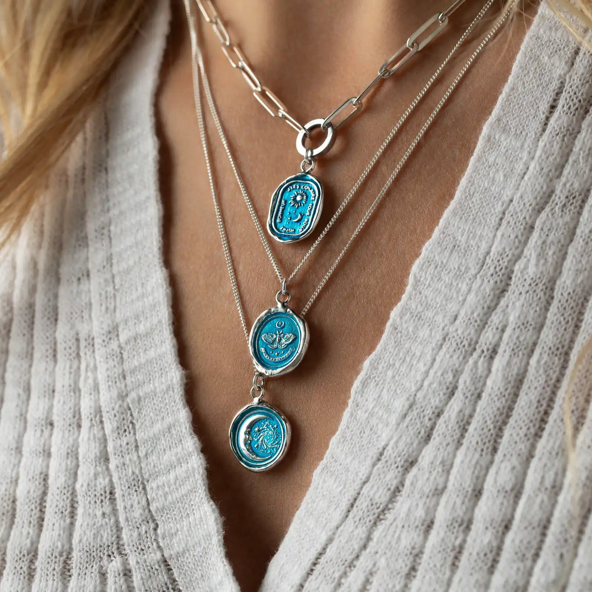 Trust The Universe (Capri Blue) Talisman Necklace