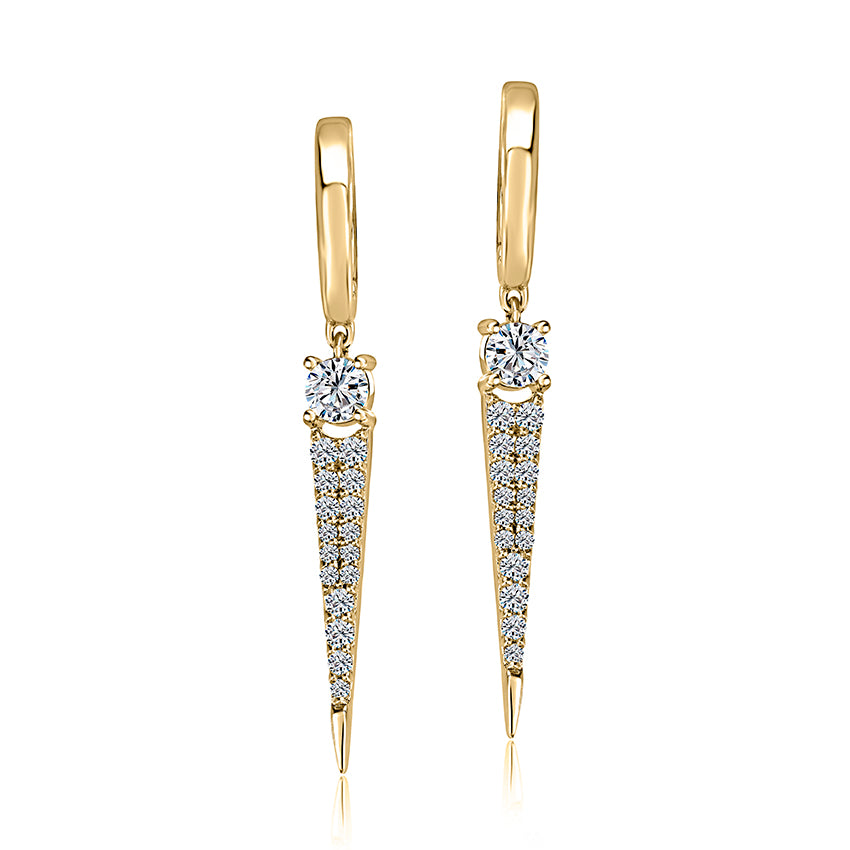 A. Jaffe 14K Yellow Gold 0.46cttw. Diamond Drop Earrings