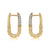 A. Jaffe 14K Yellow Gold 0.44cttw. Half Diamond Half Quilted Small Hoop Earrings