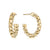 A. Jaffe 14K Yellow Gold Plain Quilted Medium Hoop Earrings
