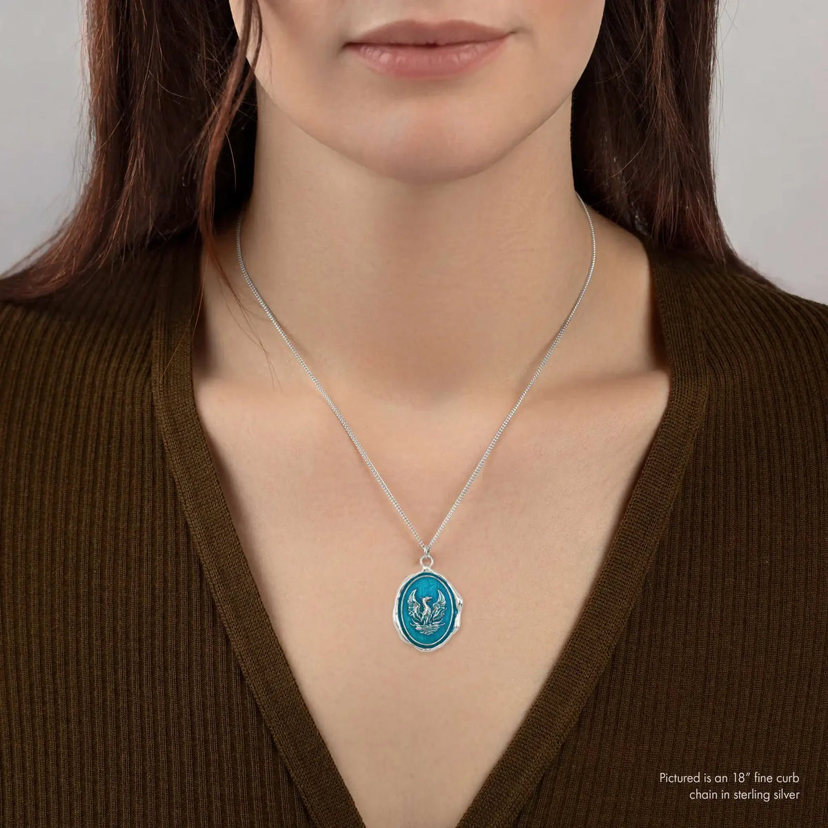 Fire Within (Capri Blue) Talisman Necklace