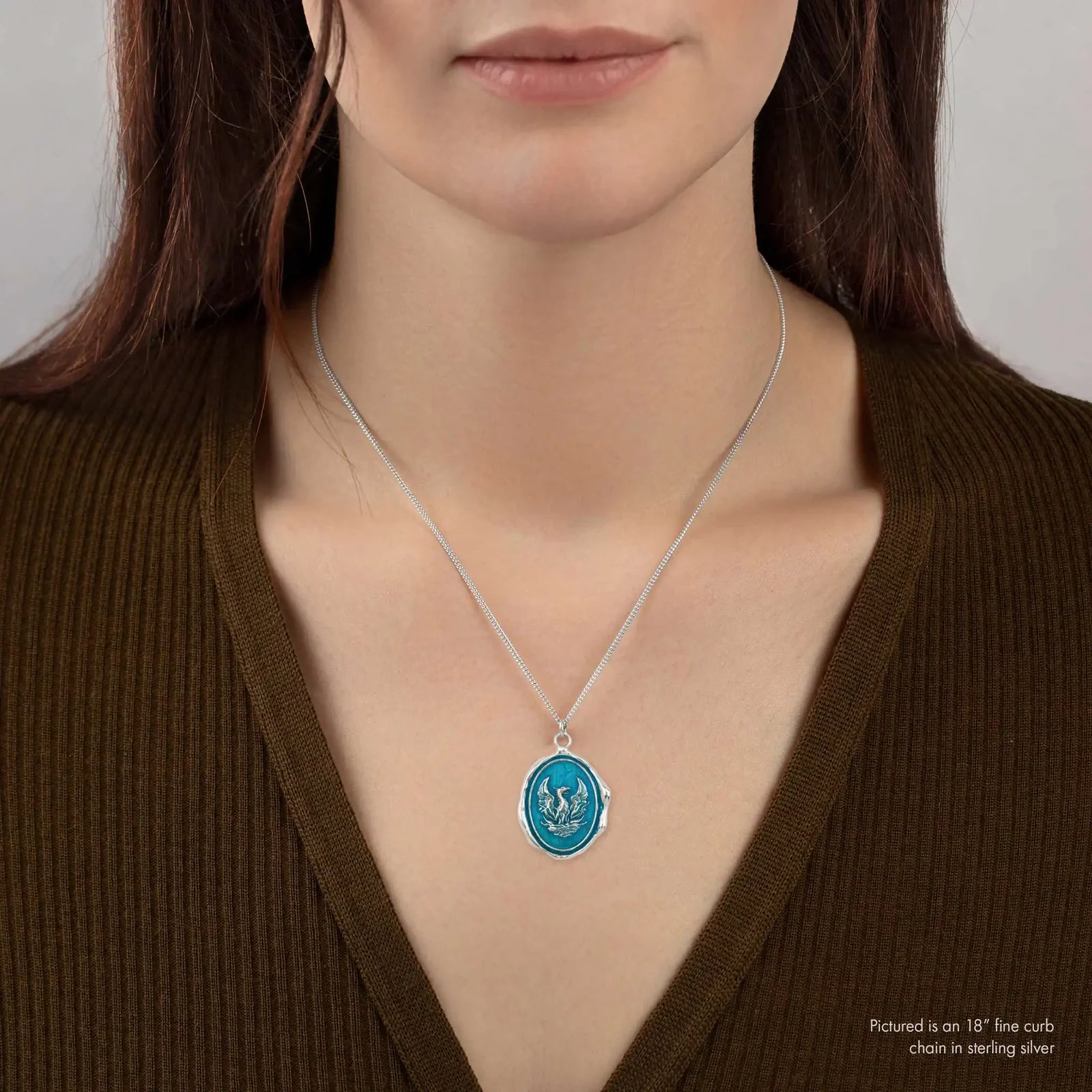 Fire Within (Capri Blue) Talisman Necklace