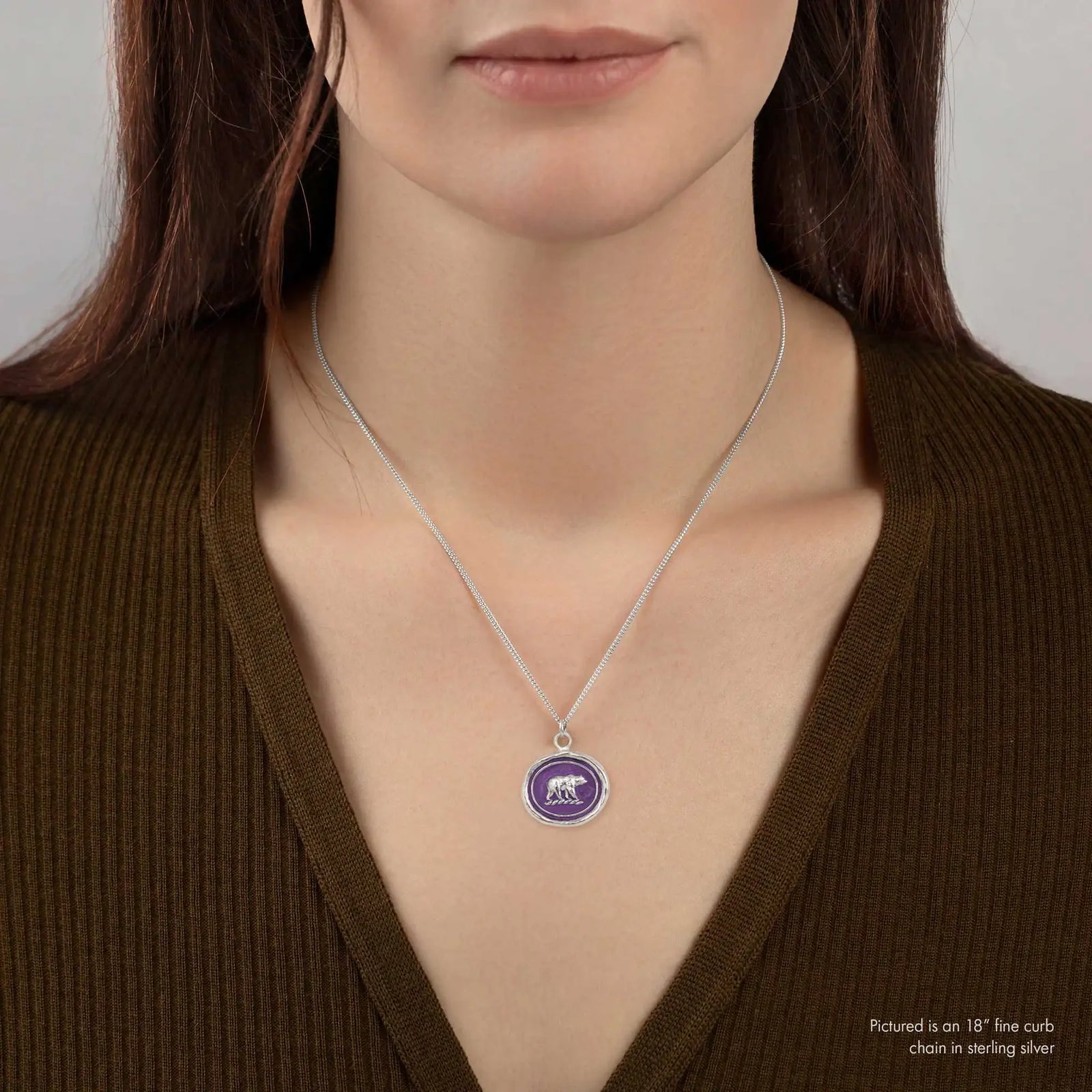 Mother Bear (Mystic Violet) Talisman Necklace