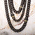 6mm Black Plated Stainless Steel Miami Cuban Matte Finish 22" Chain with Genuine Black Sapphire 18K Gold Plated Box Clasp NK659K-622