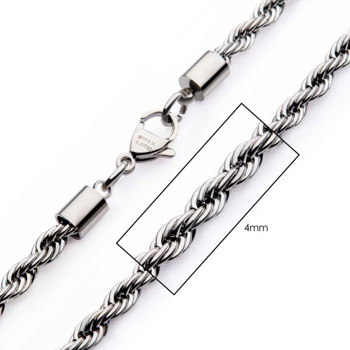 4mm Stainless Steel Rope Chain 22" NSTC0304-20