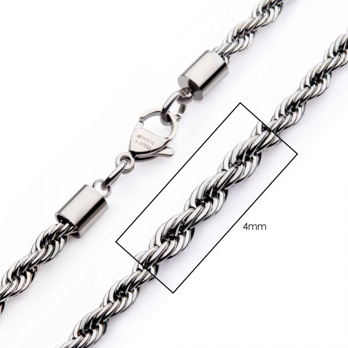 4mm Stainless Steel Rope Chain 22&quot; NSTC0304-22