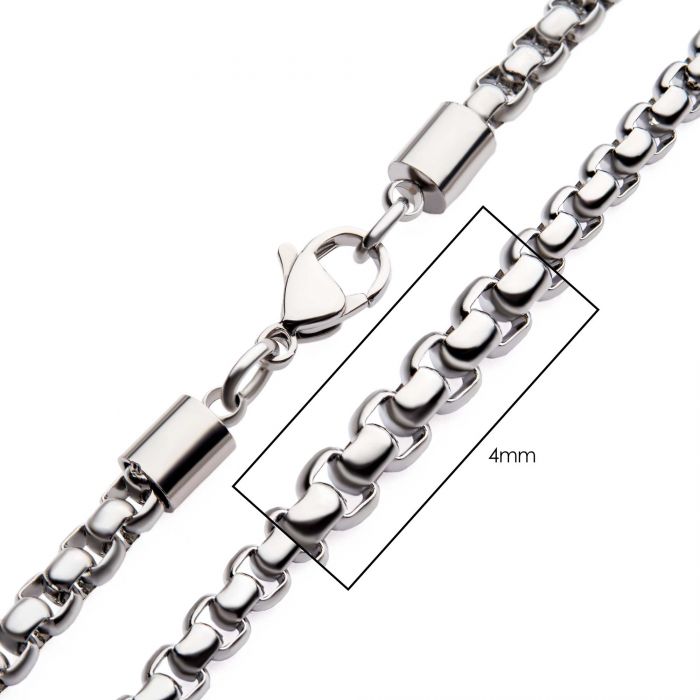 4mm Stainless Steel Bold Box Chain 22&quot; NSTC1304-22