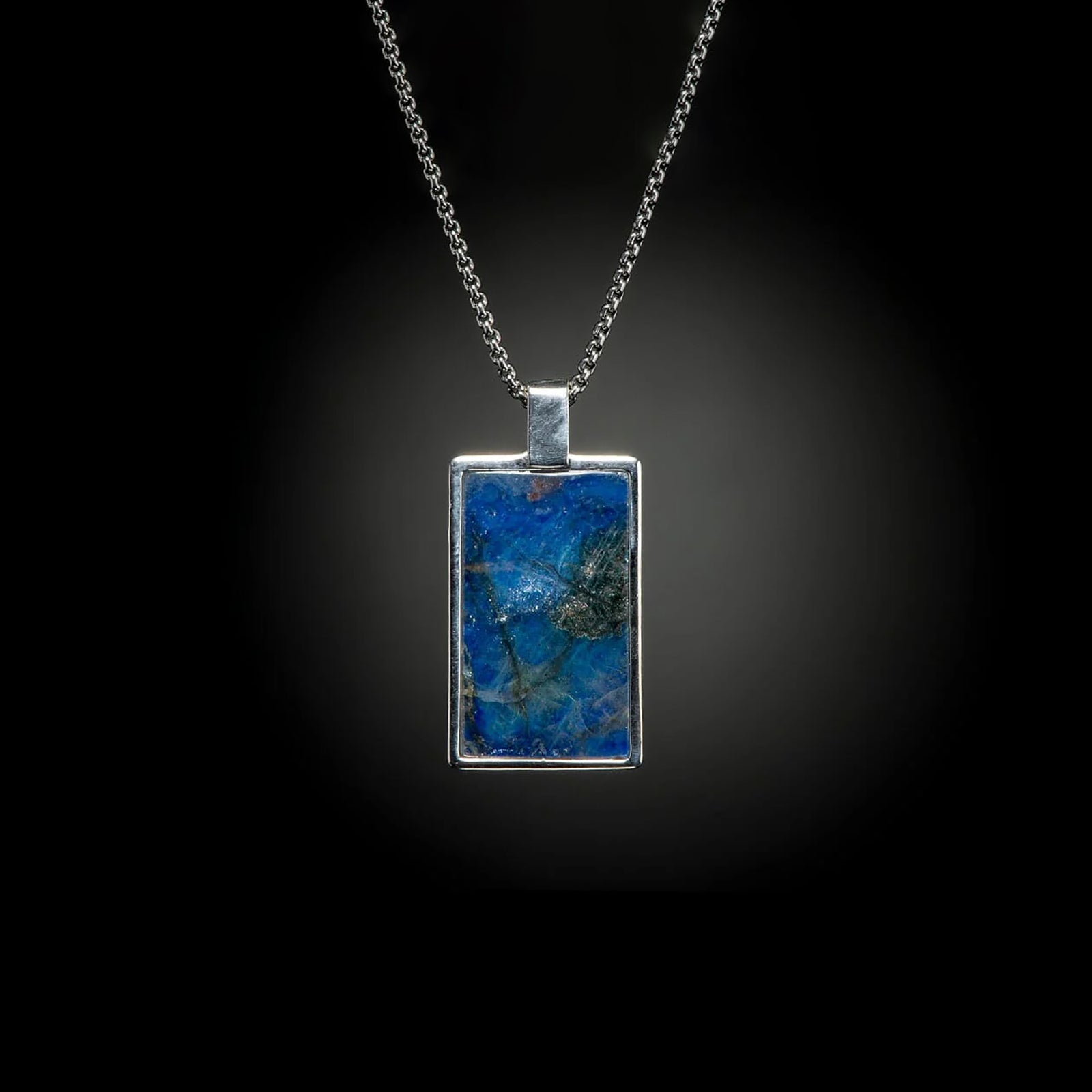William Henry Labradorite Shift Dog Tag Pendant w/ 22" Chain