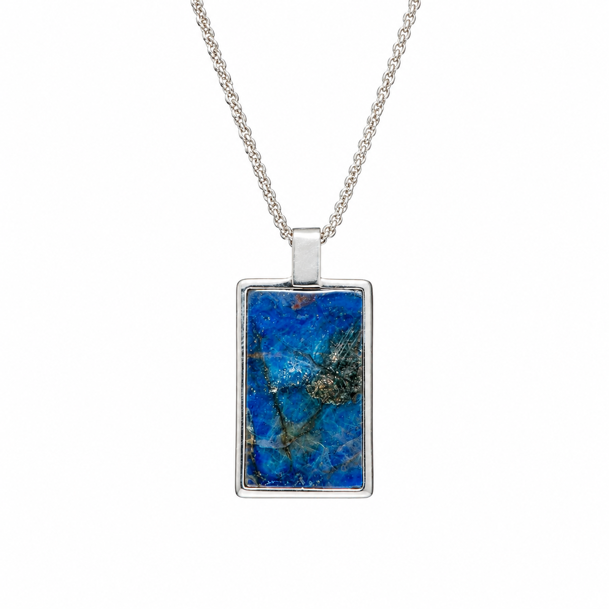 William Henry Labradorite Shift Dog Tag Pendant w/ 22" Chain