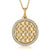 A. Jaffe 14K Yellow Gold 0.19cttw. Diamond Border Quilted Center Pendant Necklace