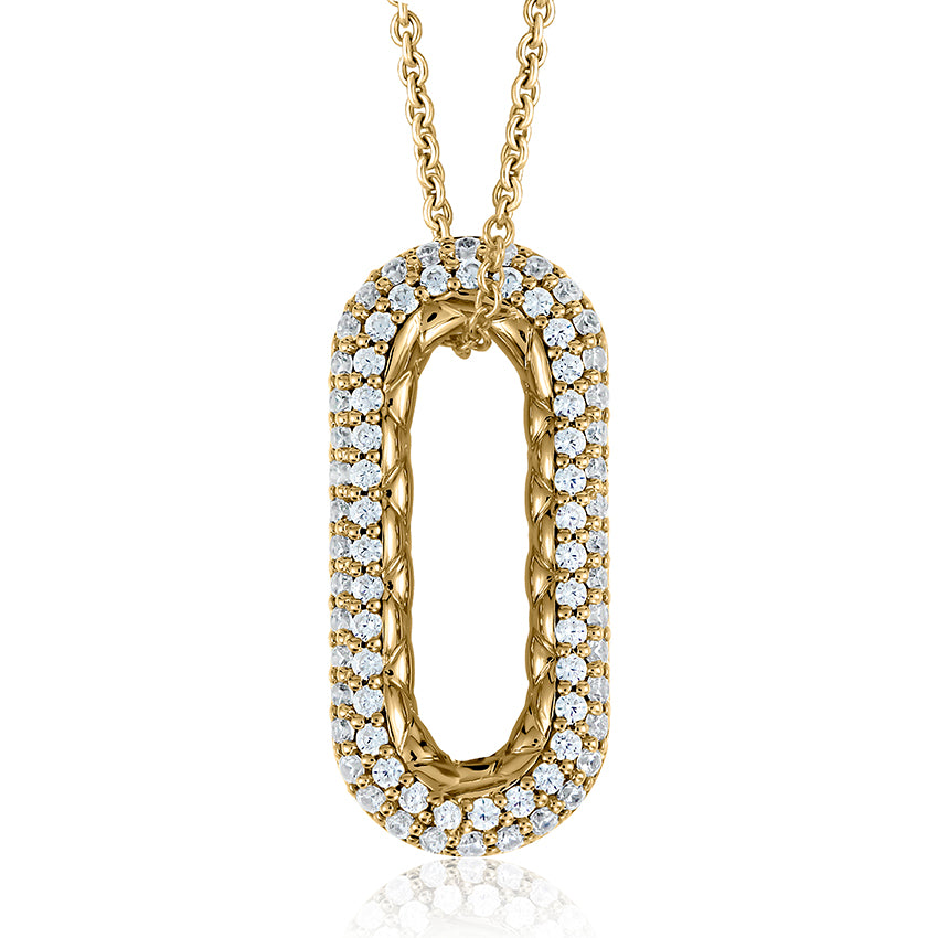 A. Jaffe 14K Yellow Gold 0.37cttw. Diamond Quilted Pendant Necklace