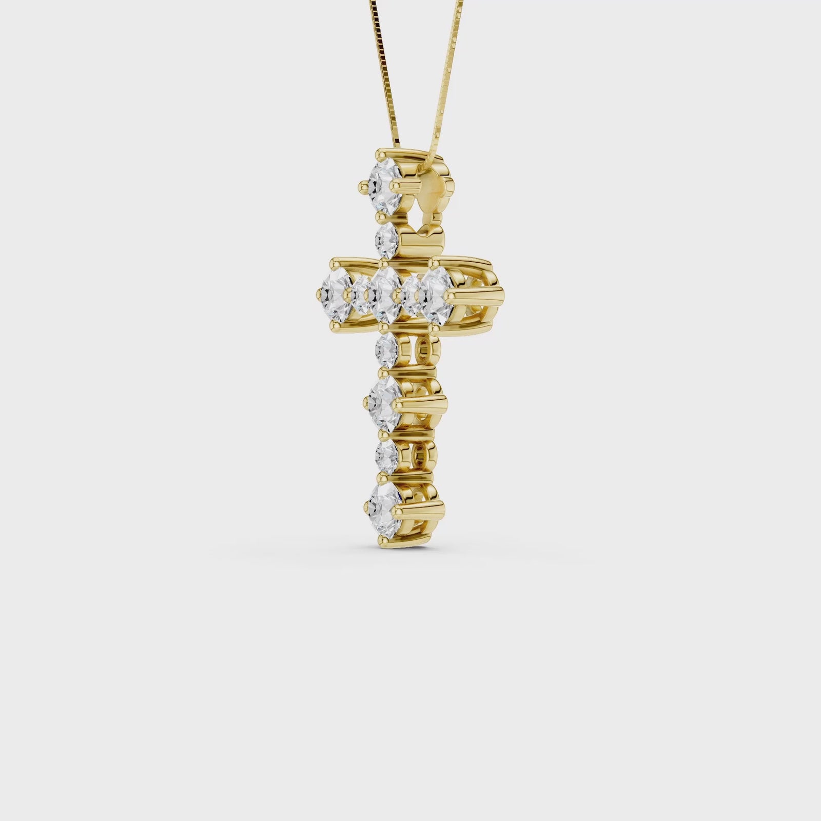 14K Yellow Gold 0.75 ctw Lab Grown Diamond Cross Pendant