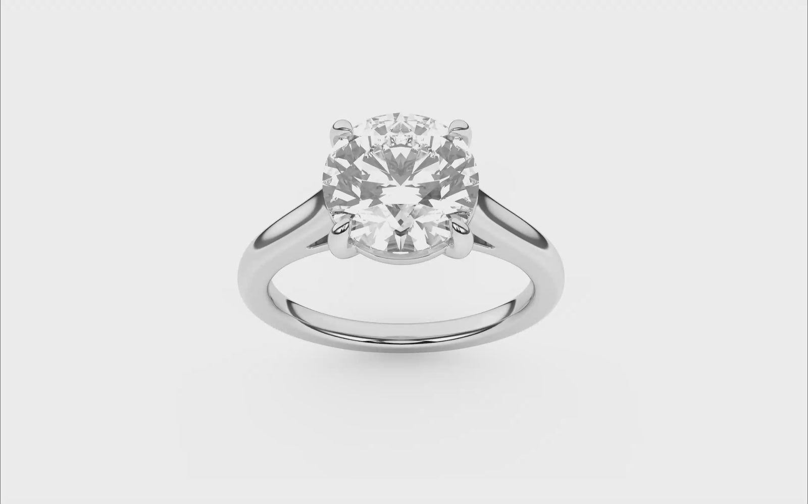 14K White Gold 3.00 Carat Round Brilliant Cut Lab Grown Diamond Solitaire Engagement Ring