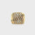 14K Yellow Gold 0.87cttw. Diamond S Curve Wide Fashion Ring