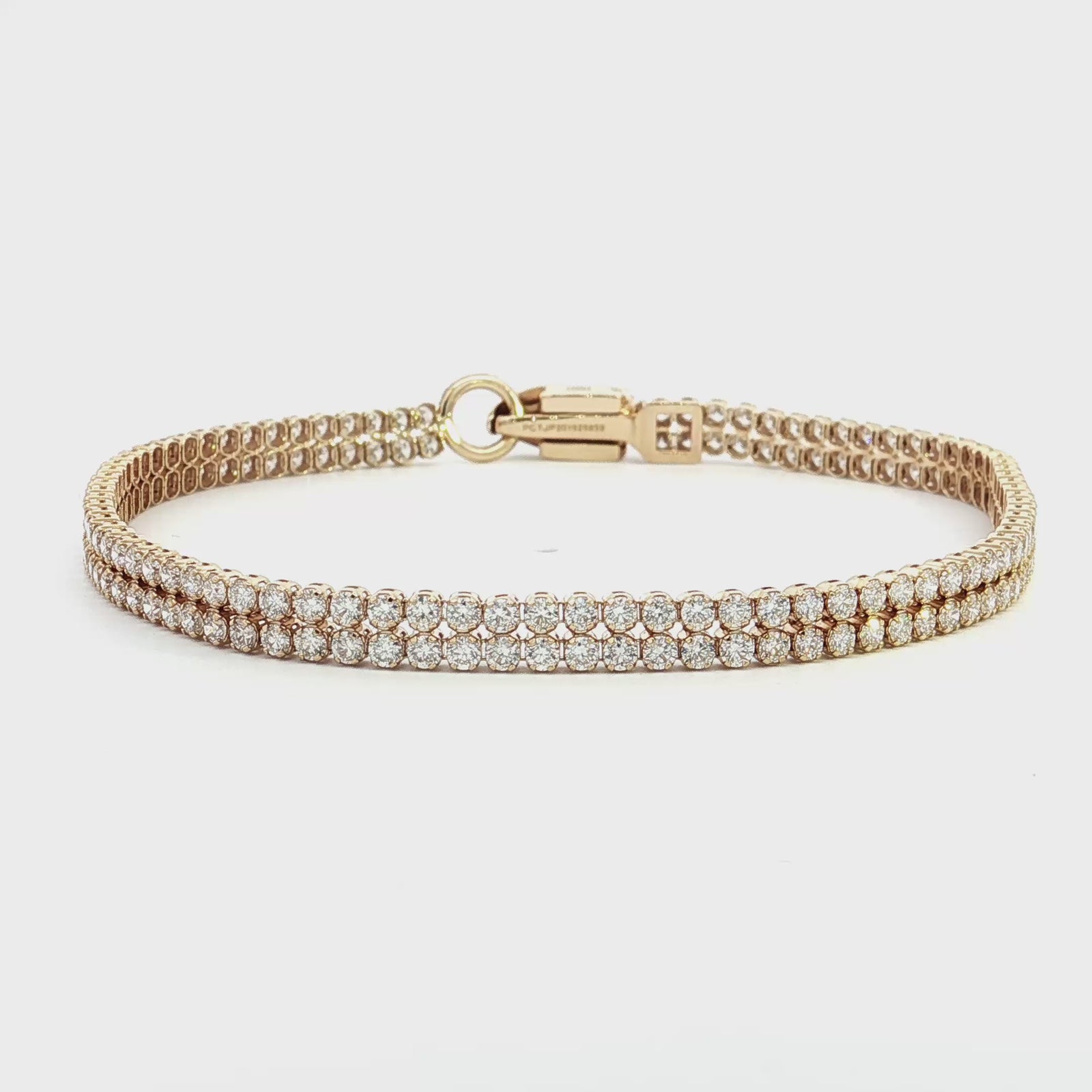 14K Yellow Gold 3.80cttw. Diamond Double Row Tennis Bracelet