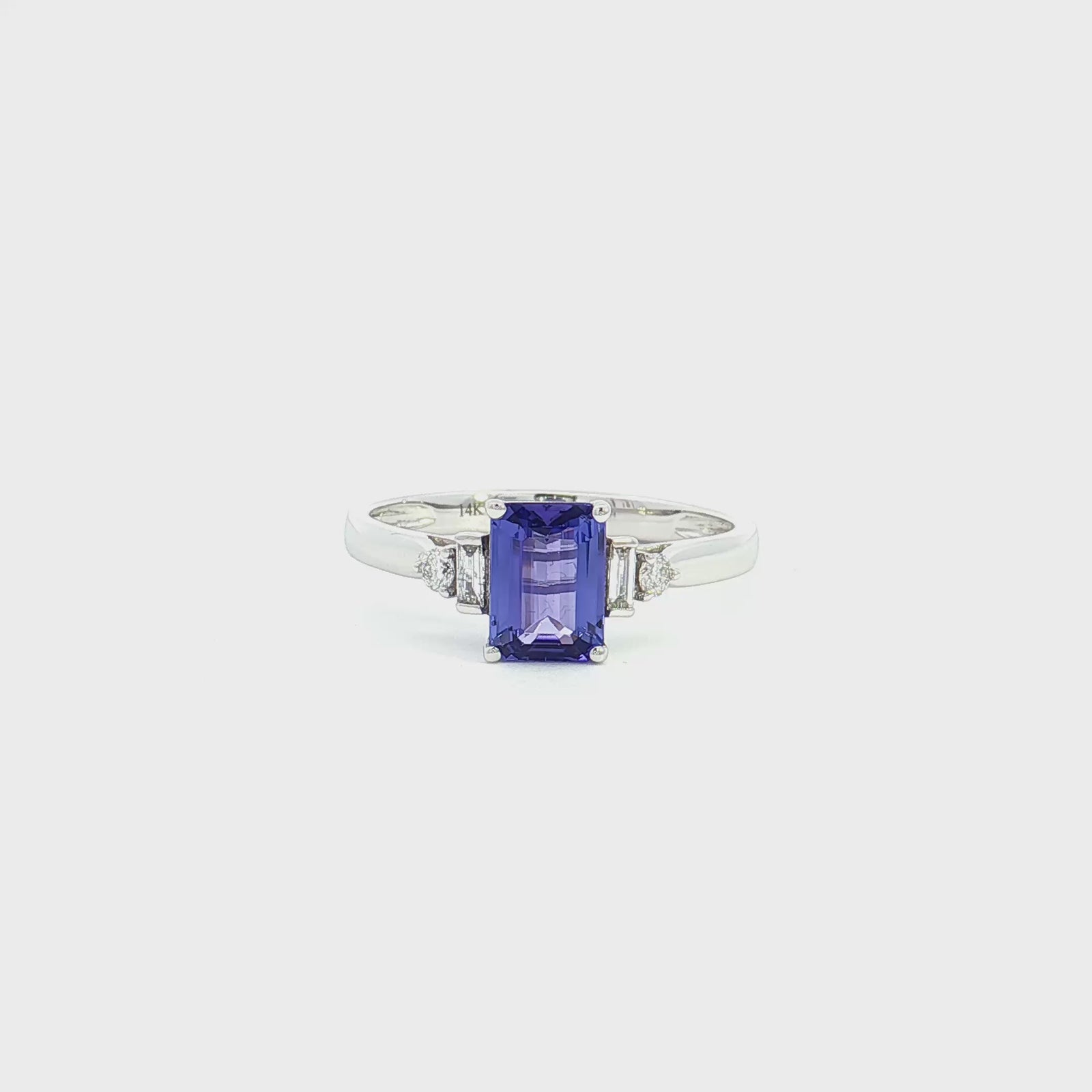 14K White Gold 1.11ct. Tanzanite & Diamond Fashion Ring