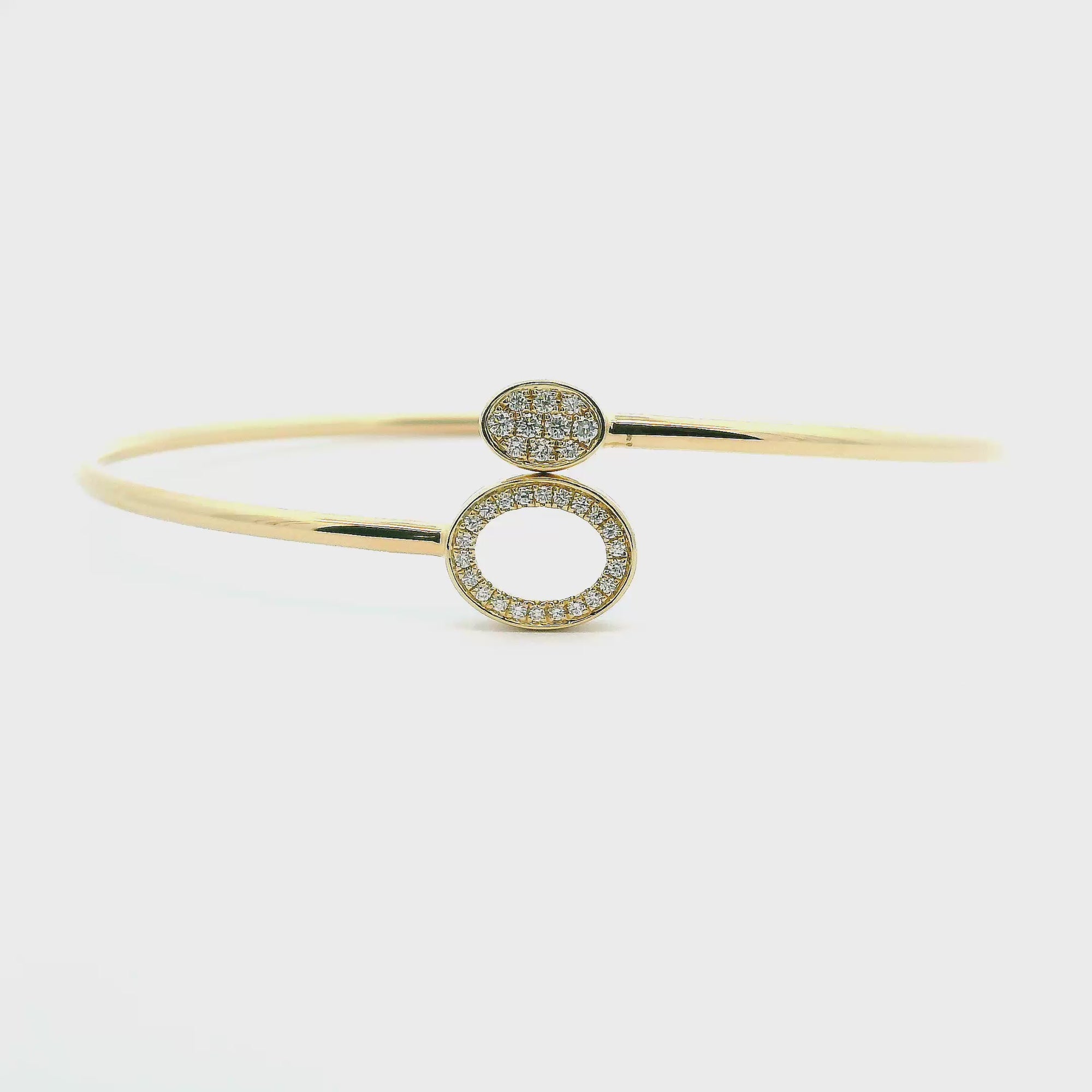 14K Yellow Gold 0.20cttw. Diamond Flexible Bangle Bracelet