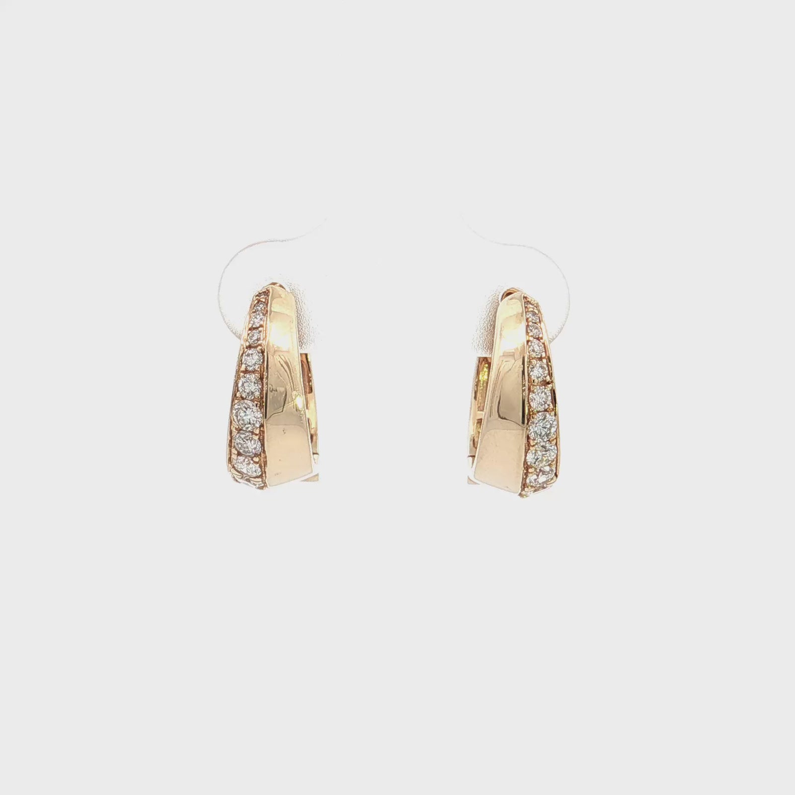 14K Yellow Gold 0.55cttw. Diamond Huggie Hoop Earrings
