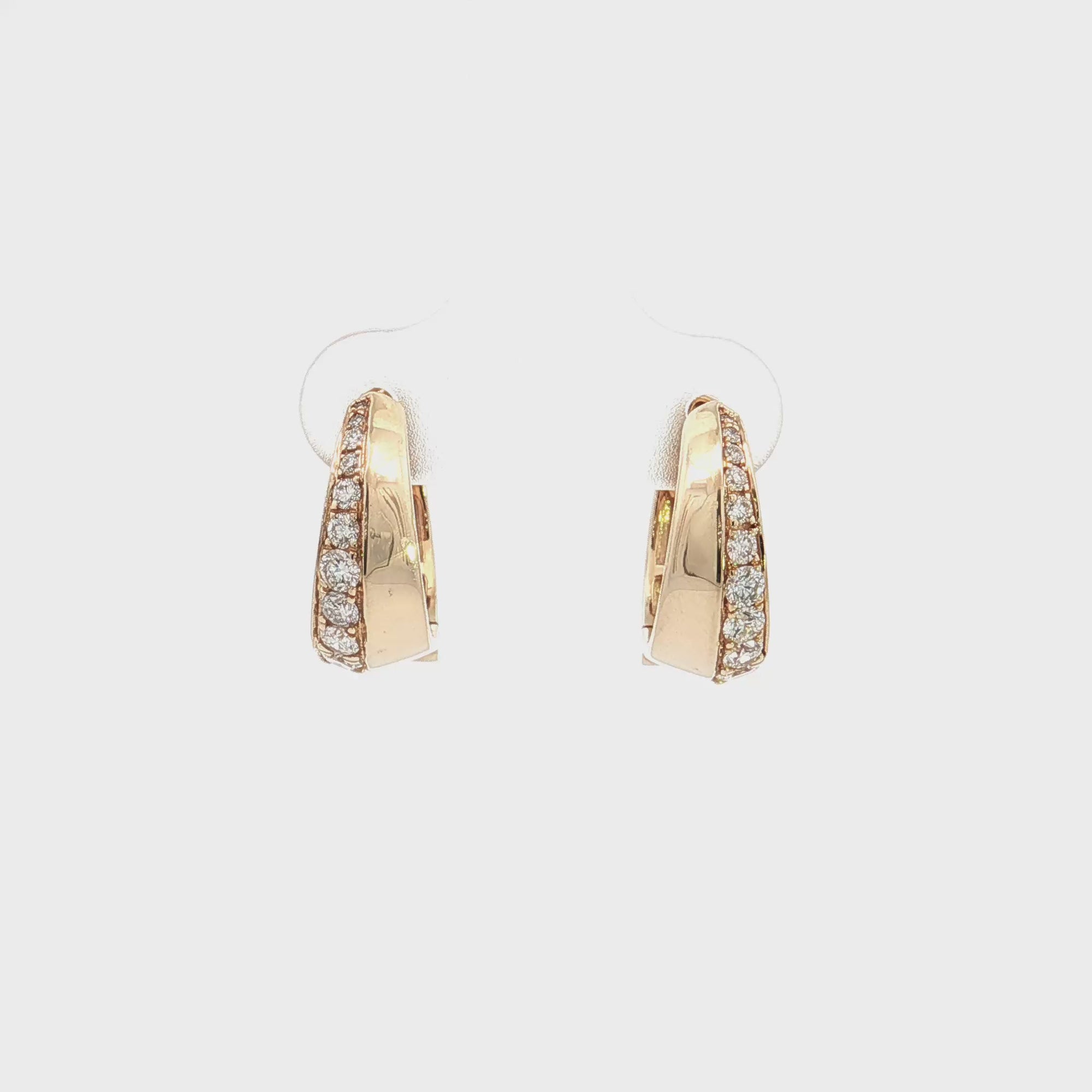 14K Yellow Gold 0.55cttw. Diamond Huggie Hoop Earrings