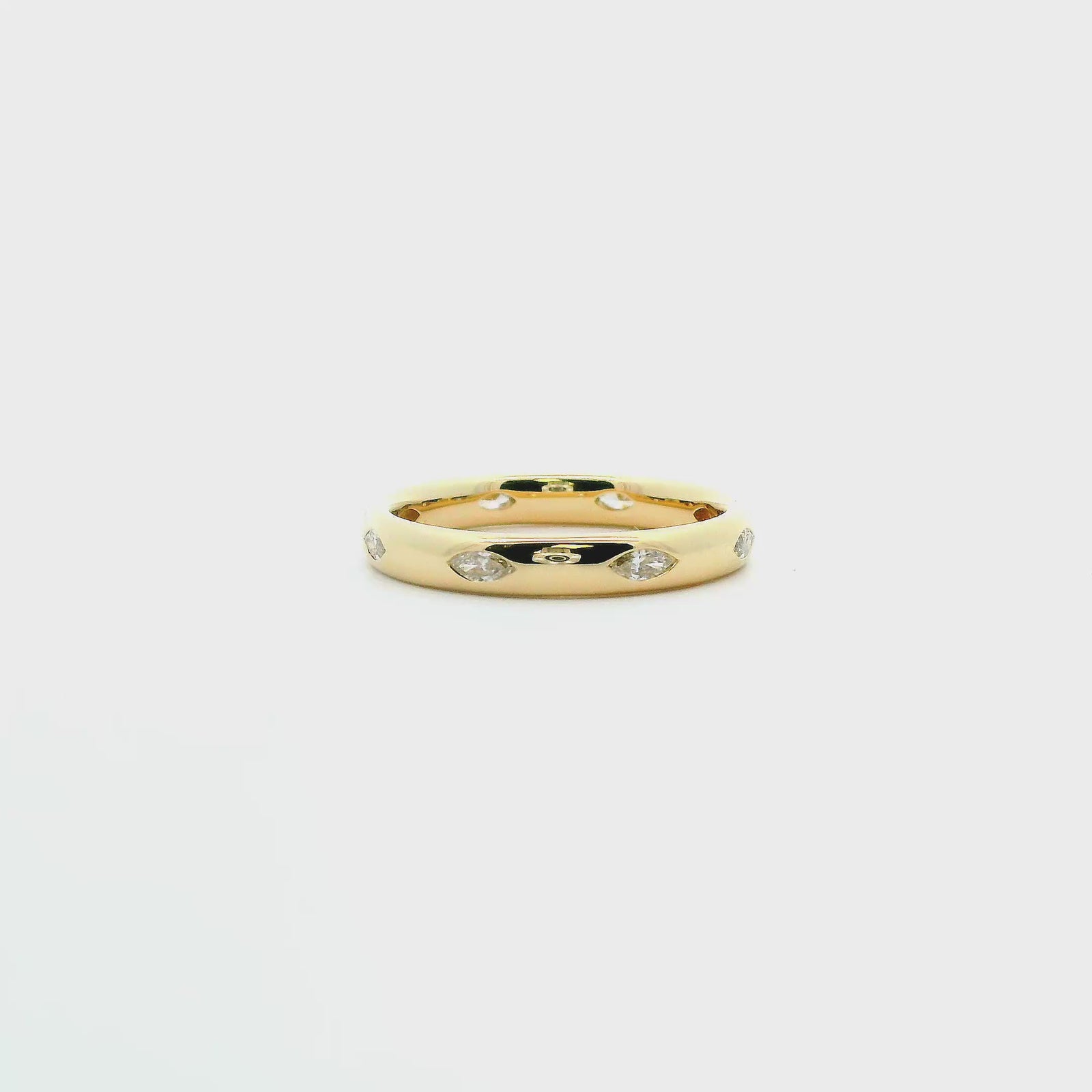 14K Yellow Gold 0.30cttw. Marquise Diamond East/West Fashion Ring