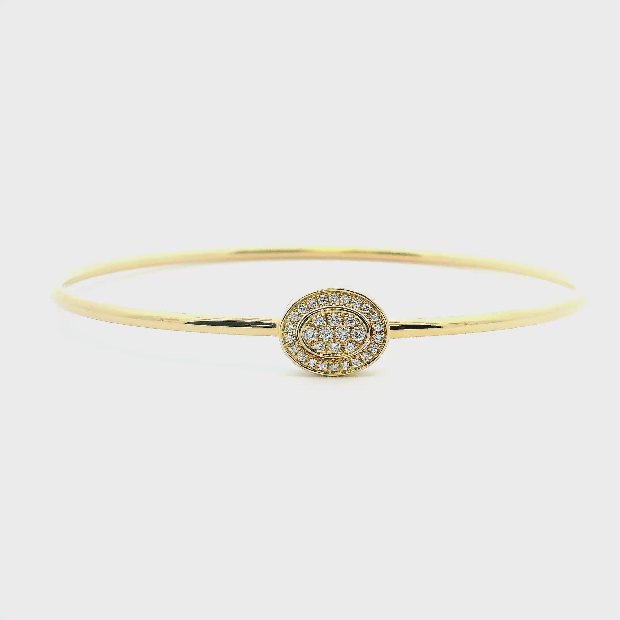 14K Yellow Gold 0.20cttw. Diamond Flexible Bangle Bracelet