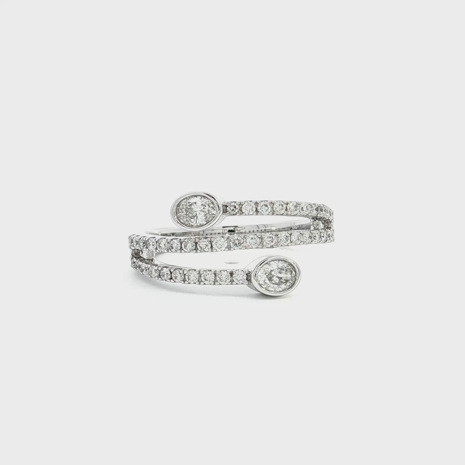14K White Gold 0.77cttw. Diamond Multi Row Wrap Fashion Ring