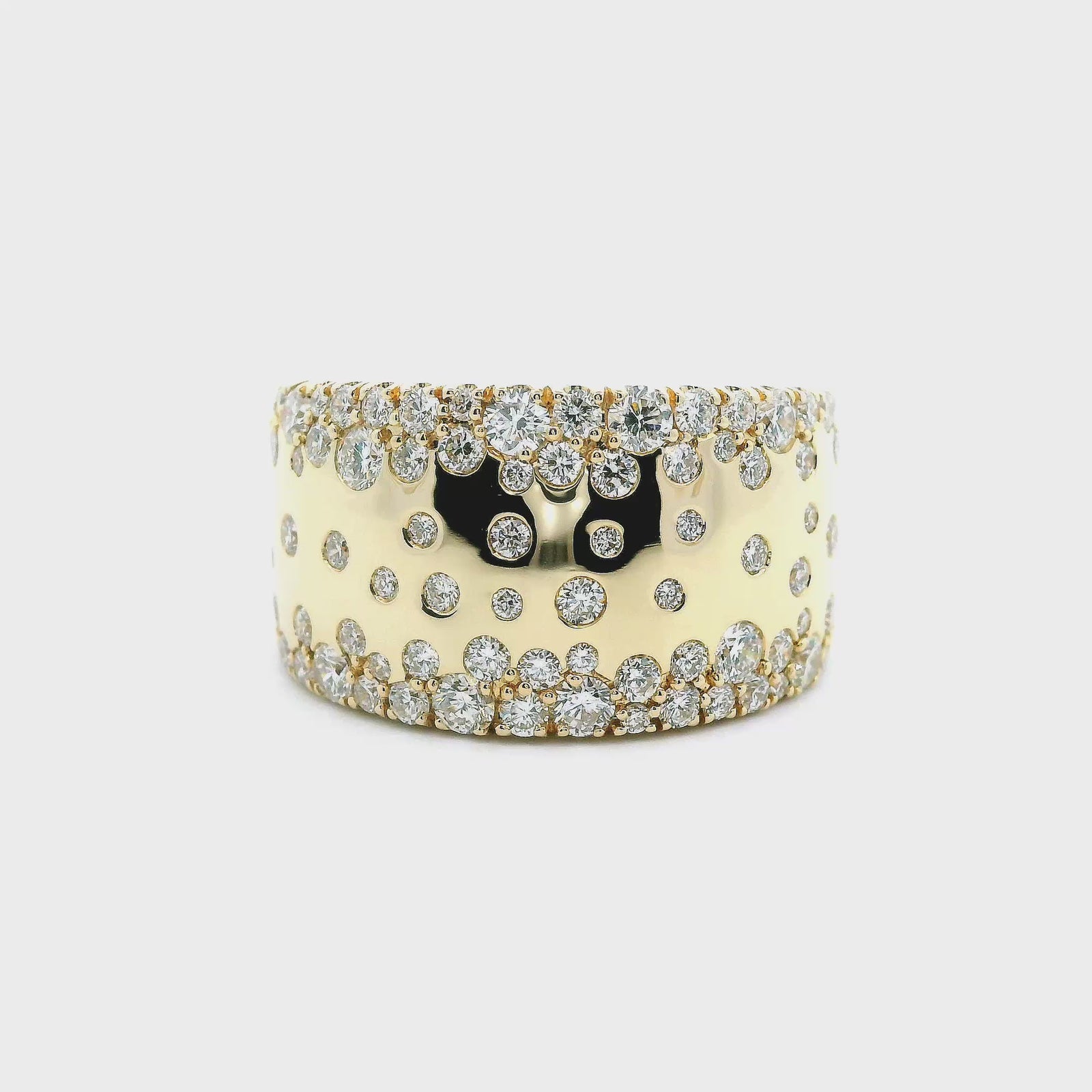 14K Yellow Gold 1.48cttw. Diamond Scattered Design Fashion Ring