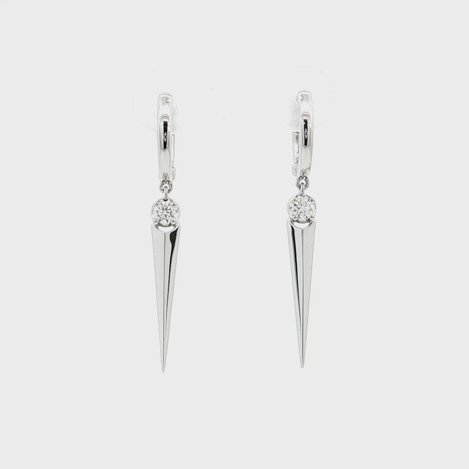 A. Jaffe 14K White Gold 0.15cttw. Diamond Drop Earrings
