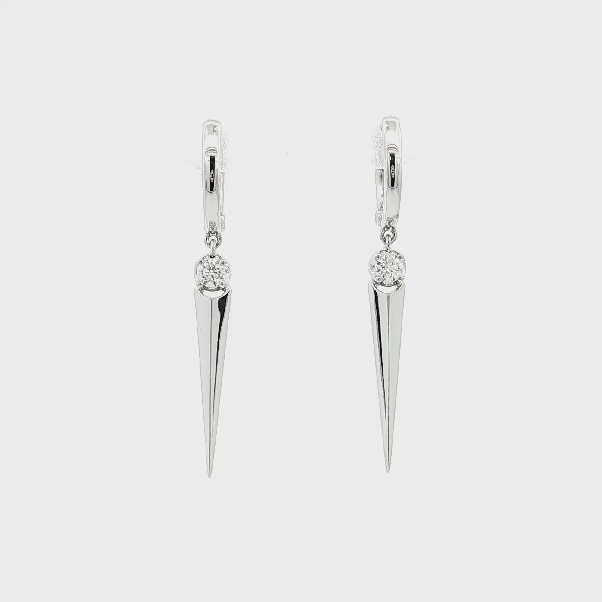 A. Jaffe 14K White Gold 0.15cttw. Diamond Drop Earrings