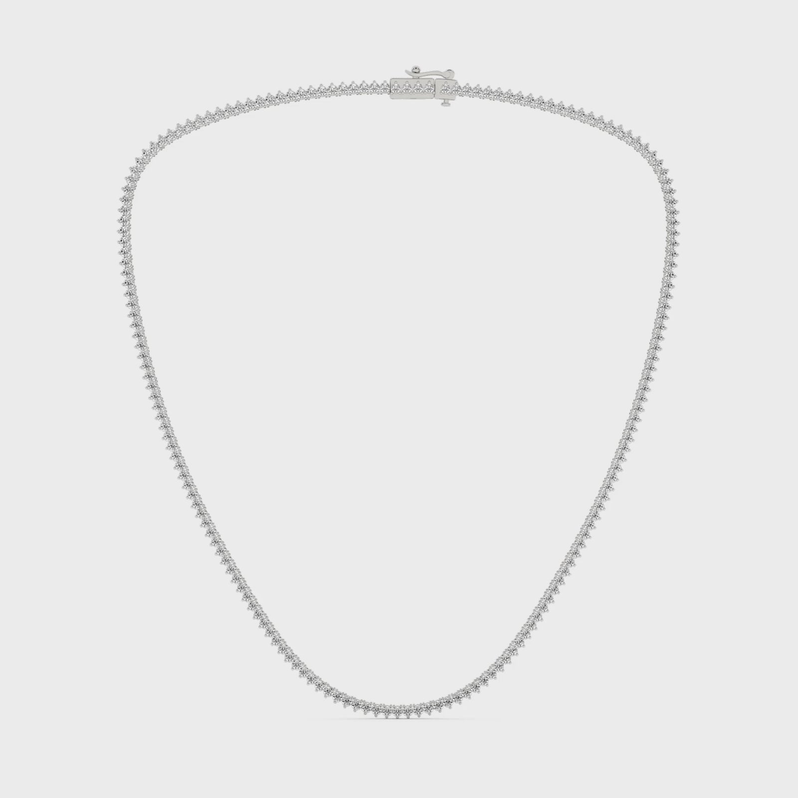 6 Carat Round Lab Grown Diamond 14K Gold Graduation Riviera Necklace