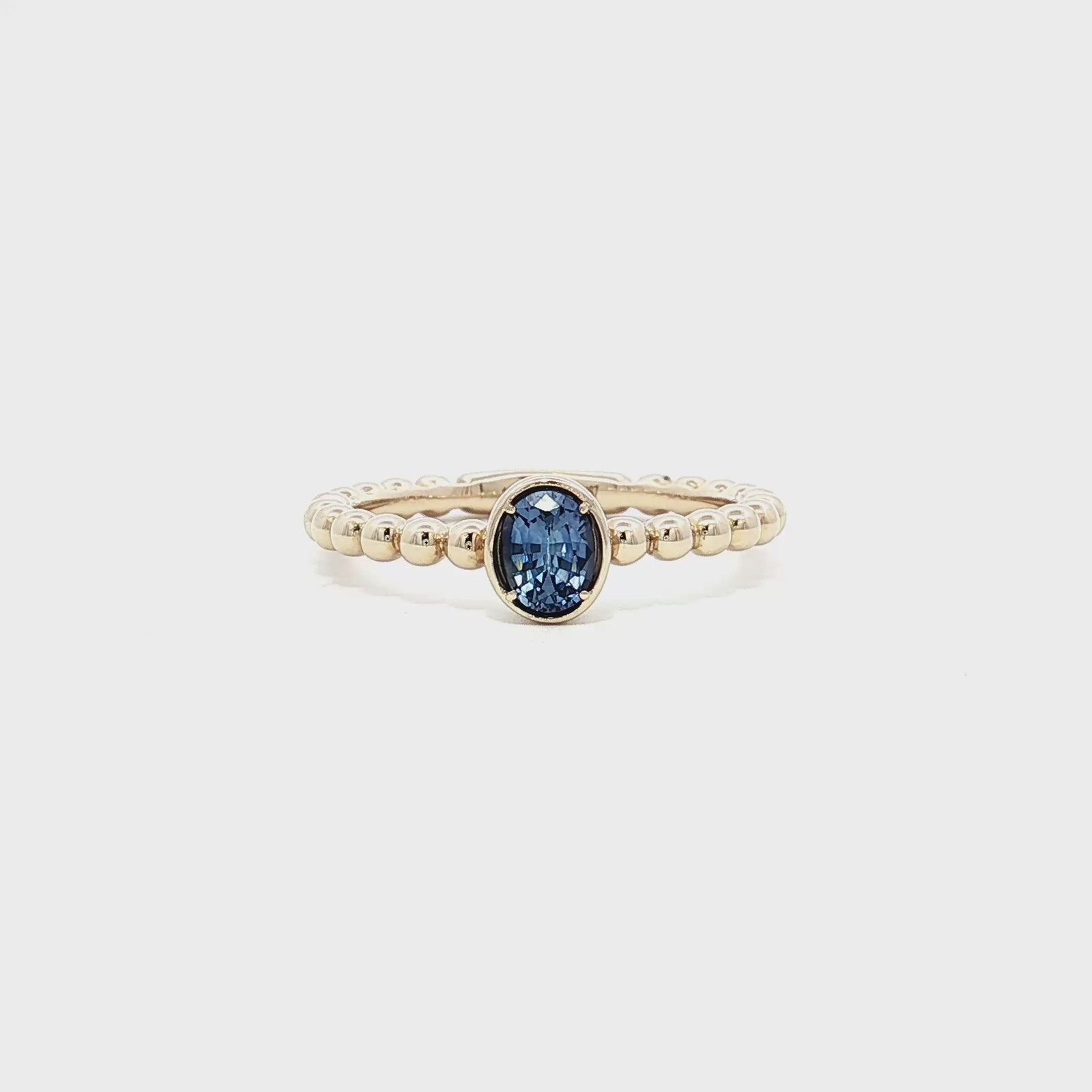 14K Yellow Gold 0.50ct. Sapphire Beaded Fashion Ring