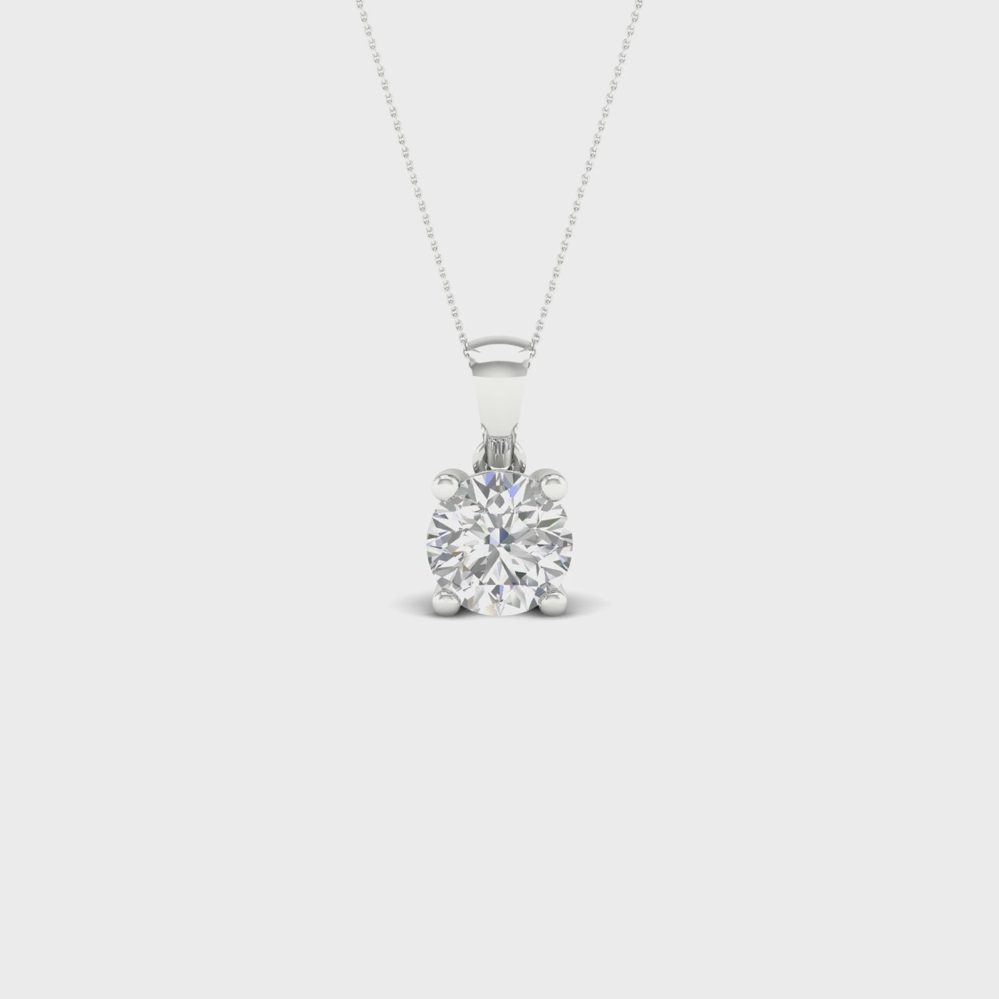 1 ½ Carat Round Lab Grown Diamond 14K Gold Solitaire Necklace