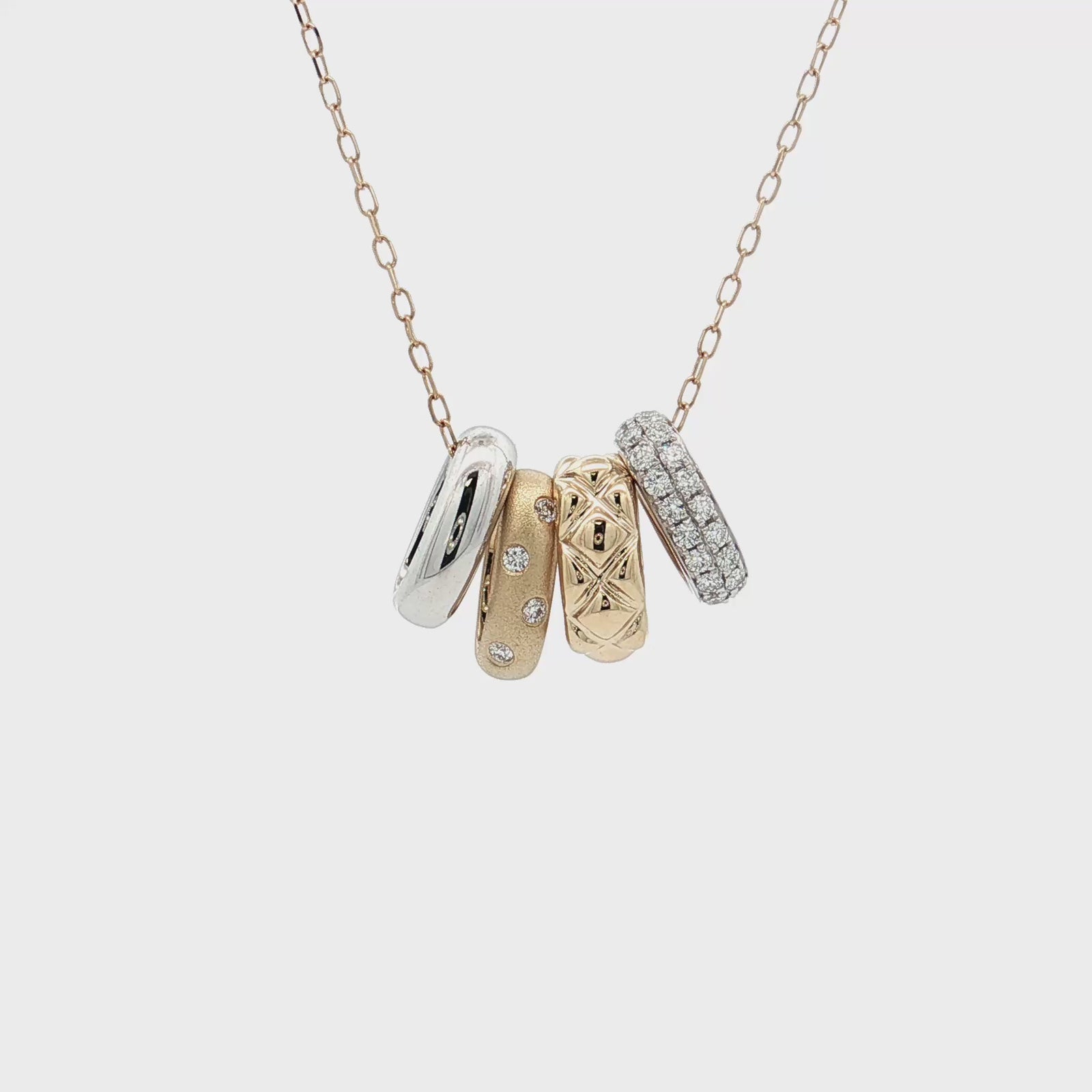 A. Jaffe 14K Yellow & White Gold 0.44cttw. Diamond Multi Pendant Necklace