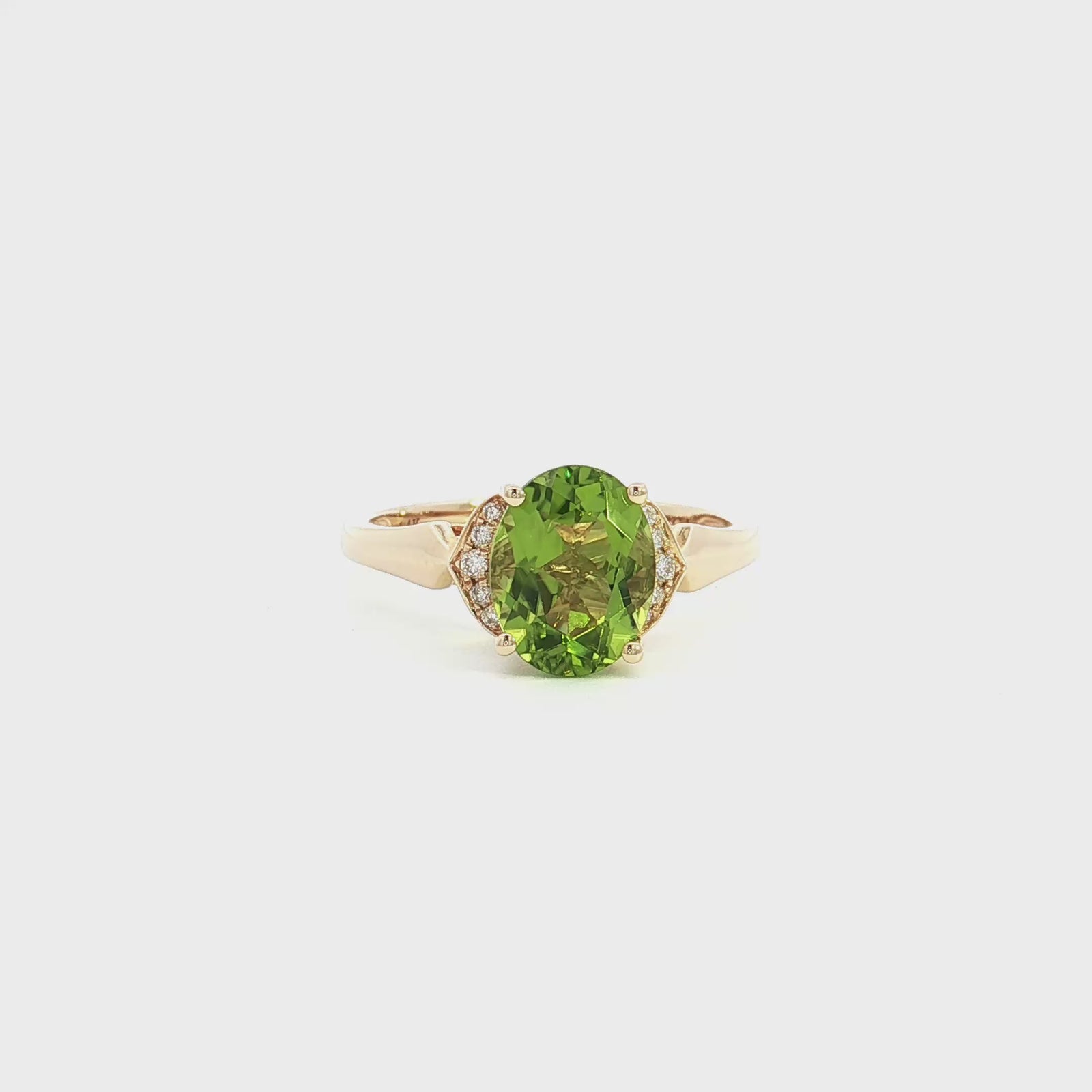 14K Yellow Gold 1.93ct. Peridot & Diamond Fashion Ring