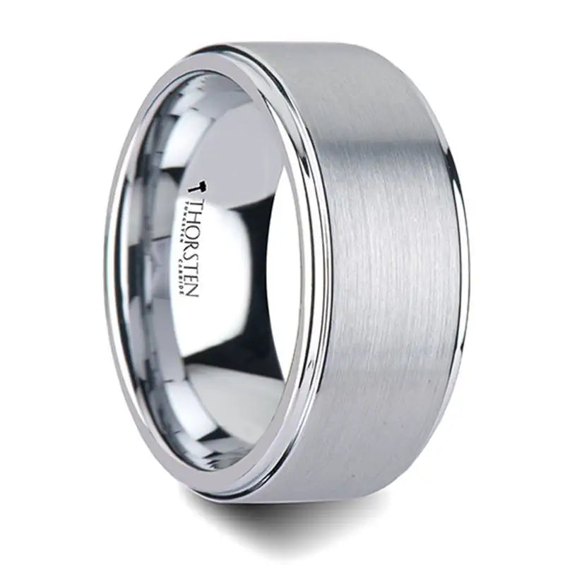 Thorsten Optimus Brush Finish Tungsten Carbide Ring with Raised Center (4-10mm) W241-RSC