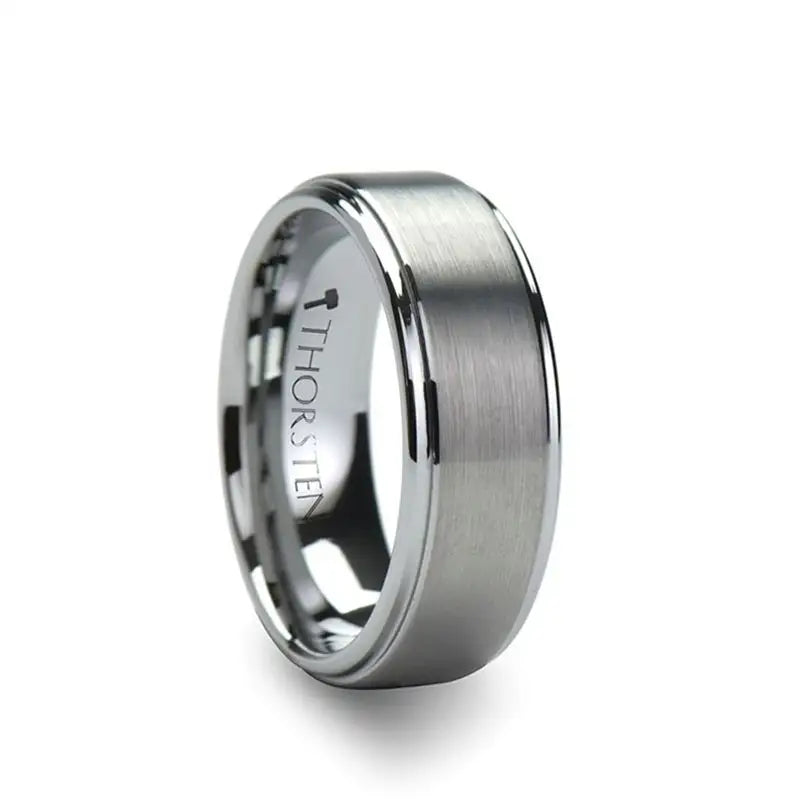 Thorsten Optimus Brush Finish Tungsten Carbide Ring with Raised Center (4-10mm) W241-RSC