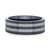 Thorsten Diplo Black Ceramic Flat Profile Wedding Band w/ Polished Tungsten Inlay (8mm) W3289-DCIP