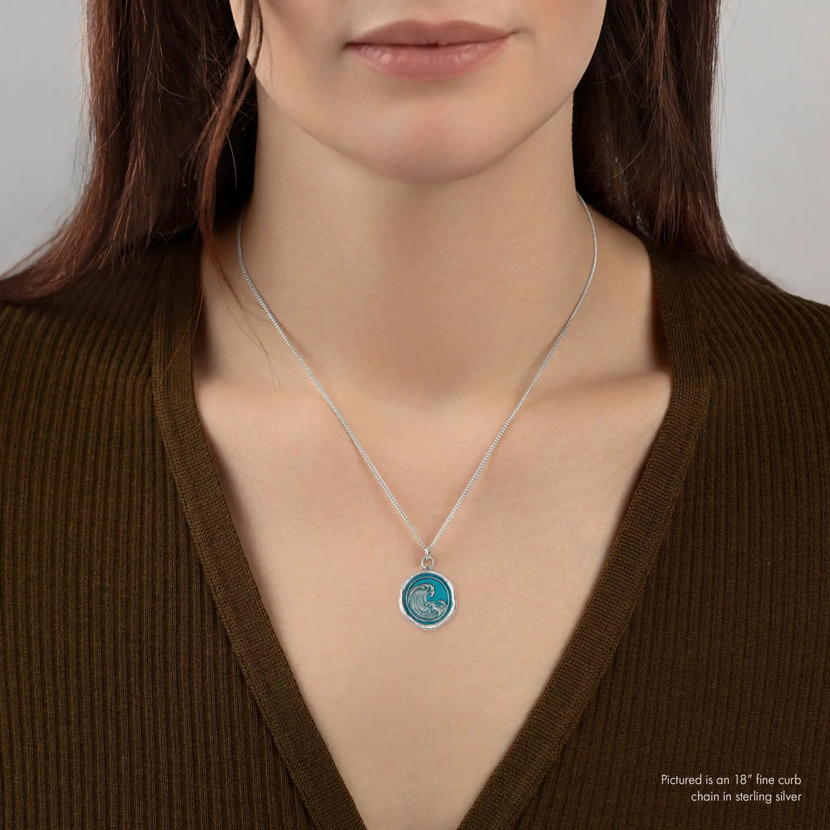 Wave (Capri Blue) Talisman Necklace