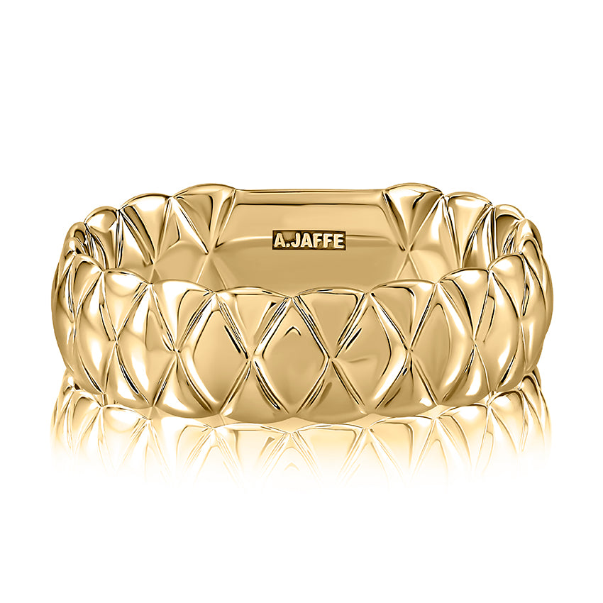 A.Jaffe 14K Yellow Gold Quilted Plain Band Fashion Ring