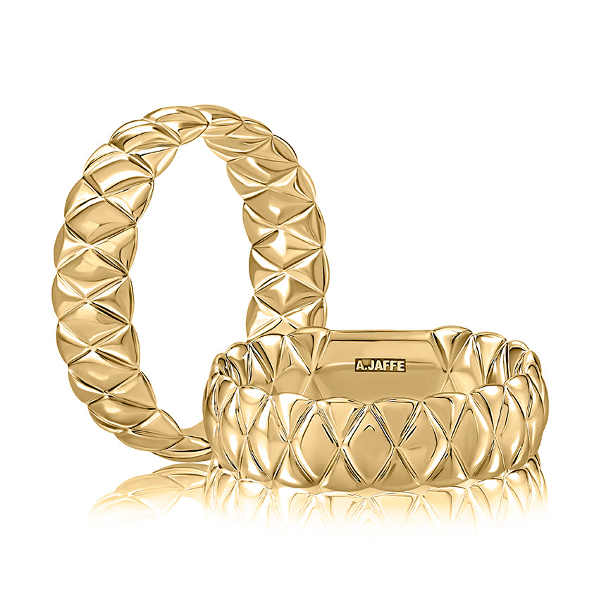 A.Jaffe 14K Yellow Gold Quilted Plain Band Fashion Ring