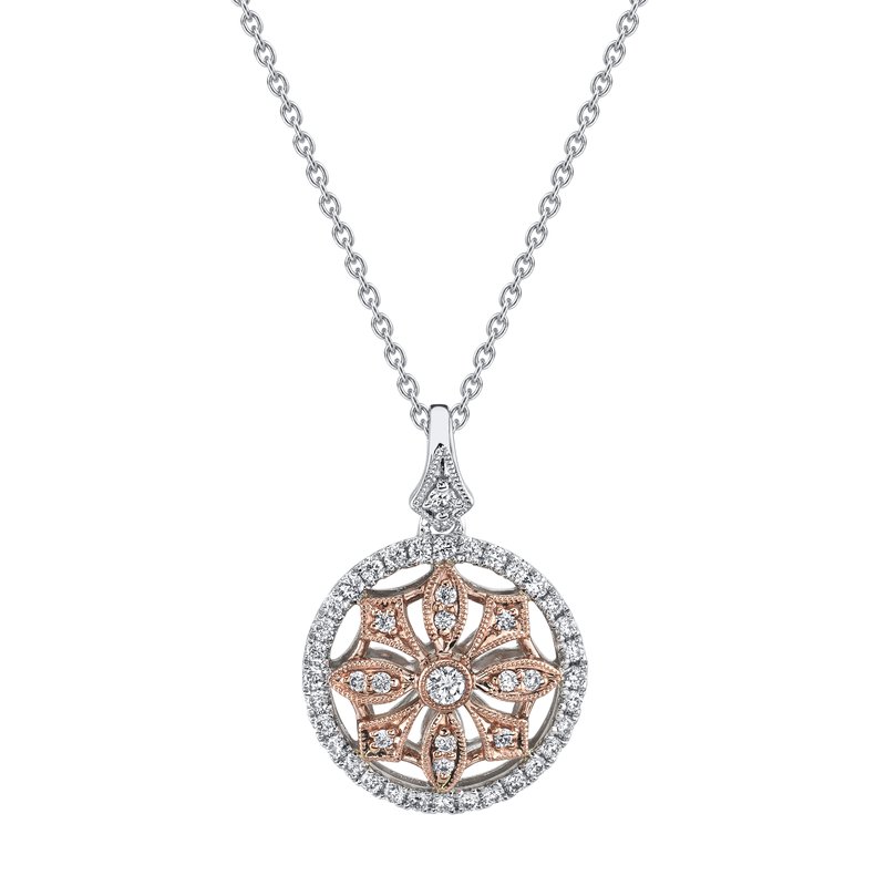 14K Two-Tone Gold 0.40ct. Intricate Diamond Fashion Necklace