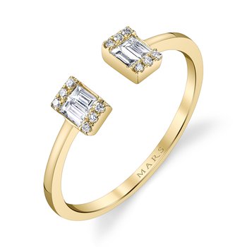 14K Yellow Gold 0.21ct. Baguette Diamond Accent Fashion Ring