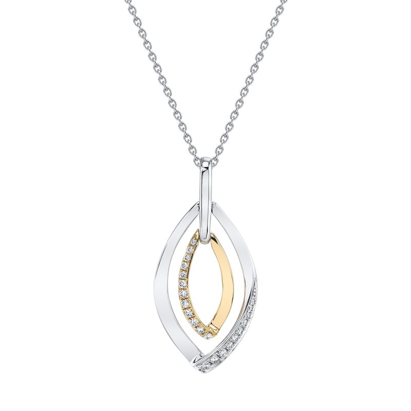 14K Two-Tone Gold 0.15ct. Swirling Diamond Fashion Necklace