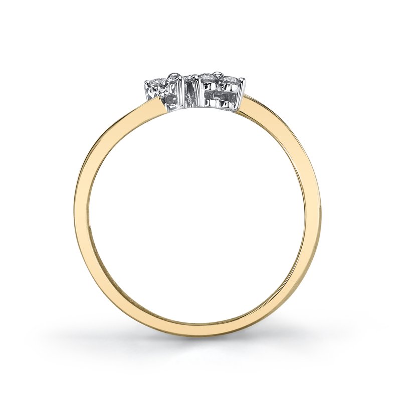 14K Two-Tone Gold 0.15ct. Cluster Diamond Dainty Fashion Ring