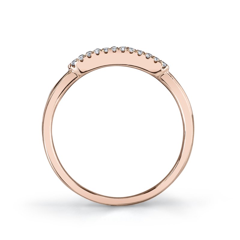 14K Rose Gold 0.12ct. Pave Diamond Open Link Fashion Ring