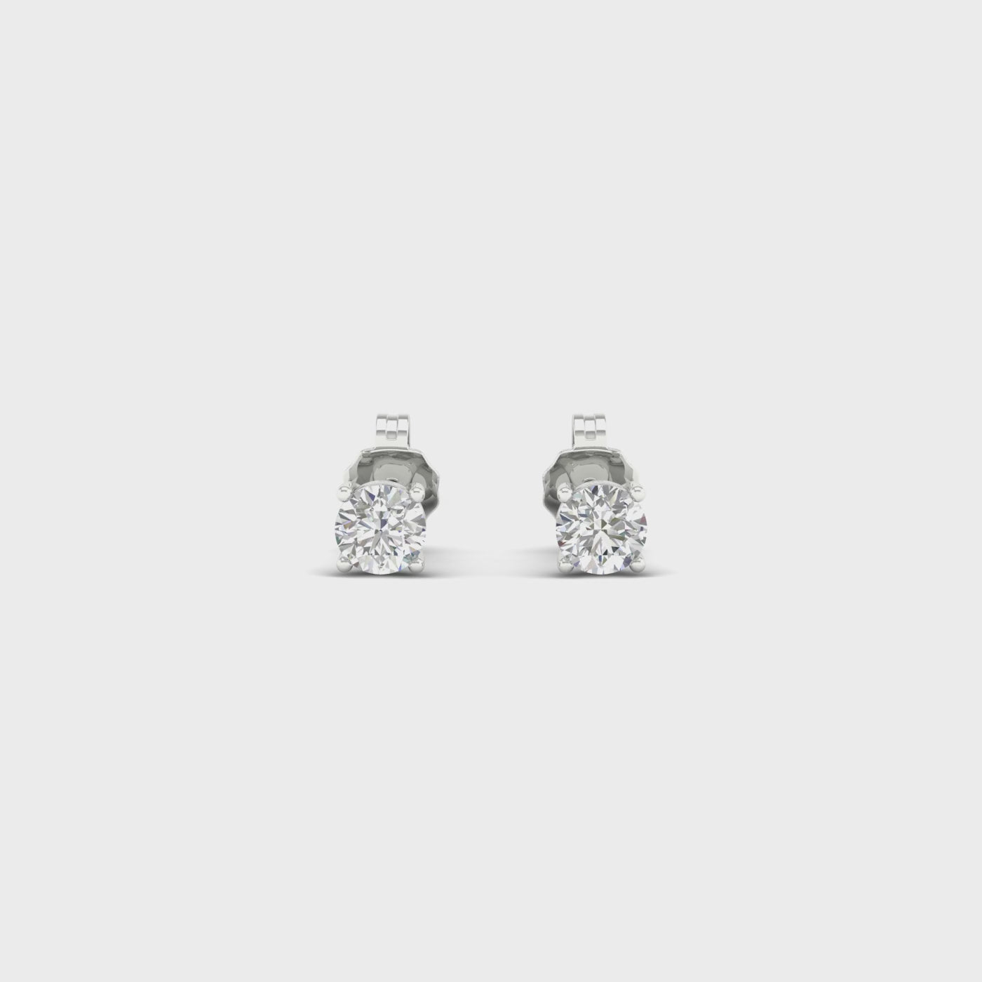 1/2 Carat Round Lab Grown Diamond 14K Gold Solitaire Stud Earrings